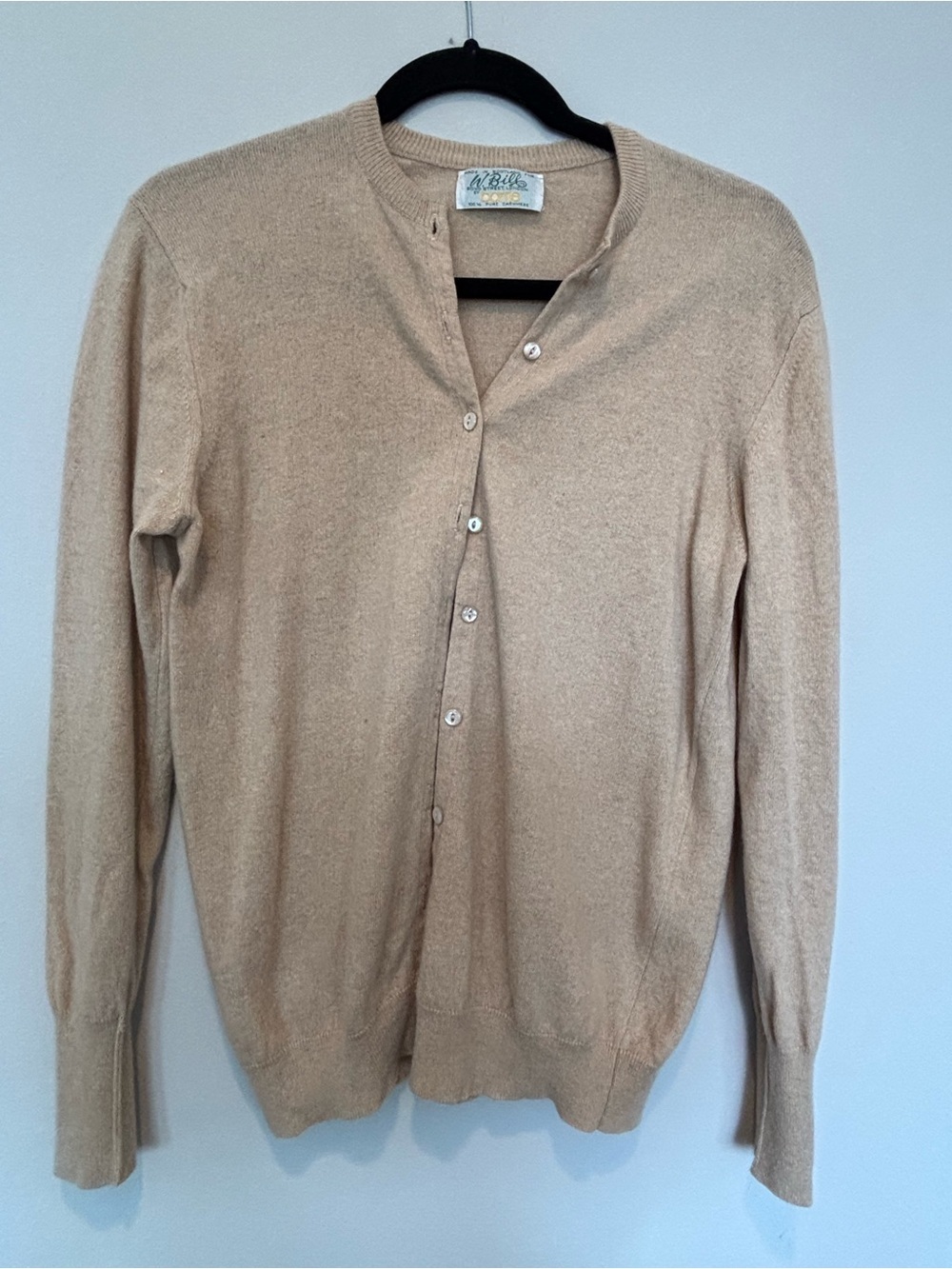 Vintage Camel European Women's Button-Up Cashmere Cardigan